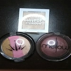 2 eyeshadows & bronzer, blush, and highlight trio